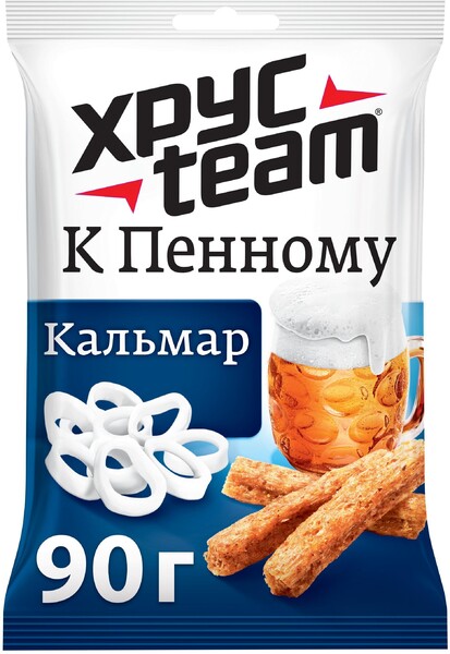 Сухарики Хрусteam к пенному Кальмар 90 г