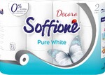 Туалетная бумага 2-х слойная, 12 рулонов Soffione Pure White, полиэтиленовая пленка