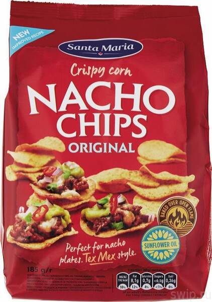 Чипсы кукурузные Santa Maria Nacho Chips оригинальные 185г