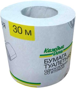 Туалетная бумага «Каждый день» 1 слой, 1 рулон