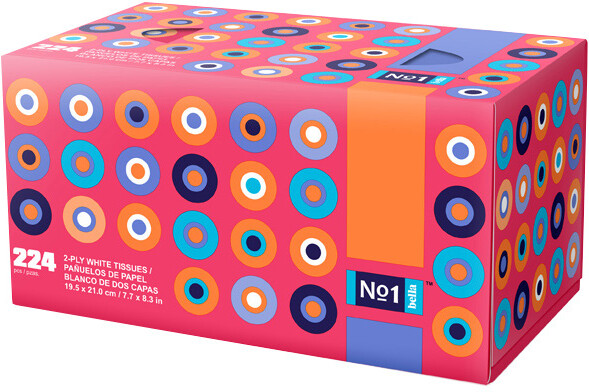 Бумажные платочки Bella №1 2-слойные 224 штуки