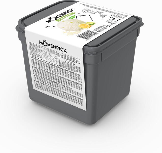 Мороженое Movenpick Lemon & Lime Sorbet Лимонный фруктовый лед с кусочками засахаренных цукатов лайма 2.4л