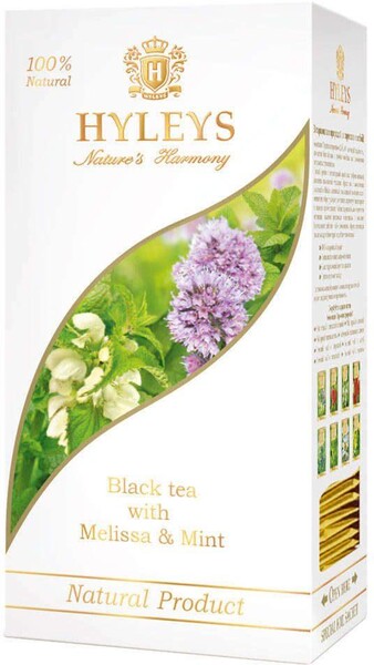 Чай черный, с мелиссой и мятой, 25 пак., Hyleys Гармония Природы, 37,5 гр., Картонная коробка