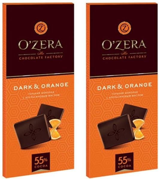 Шоколад горький OZera Dark & Orange 55%, 90 г