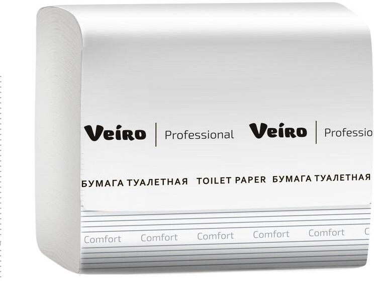 Бумага туалетная листовая Veiro Professional L1 Comfort 2-слойная 30 пачек по 250 листов (артикул производителя TV201)