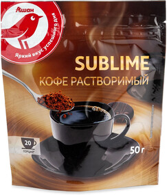 Кофе растворимый АШАН сублимированный, 50 г