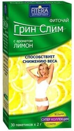 Чай Fitera Грин Слим лимон 30 пак.*2 гр.
