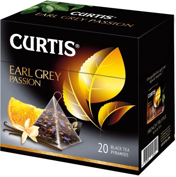 Чай Curtis Earl Grey Passion черный листовой 20 пирамидок по 1.7 г