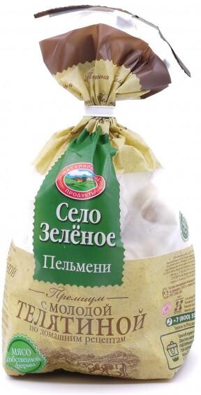 Пельмени с молодой телятиной Село Зеленое, 800 гр., пластиковый пакет