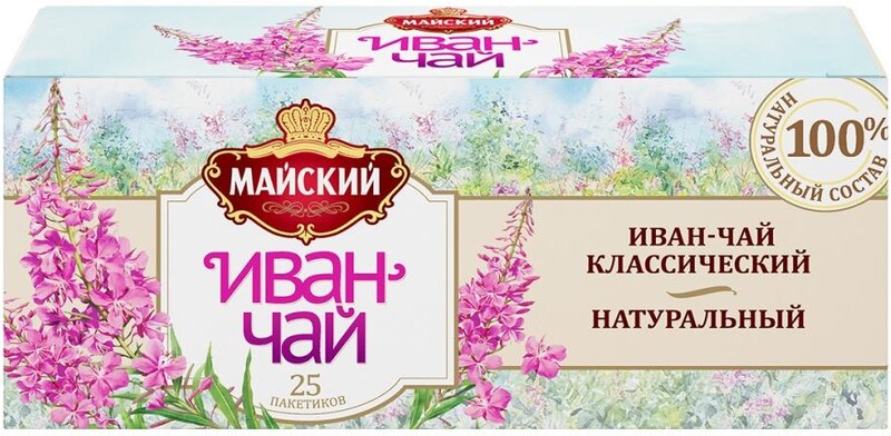 Чай Майский Иван-чай Классический травяной листовой 25 пакетиков по 1.5 г