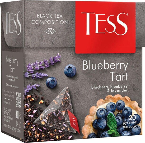 Чай черный Tess Blueberry Tart, 20×1,8 г
