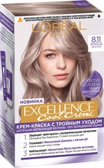 Крем-краска для волос L'OREAL Excellence Cool Creme 8.11 Ультрапепельный светло-русый, 258г Бельгия, 258 г