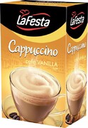 Напиток La Festa Cappuccino кофейный порционный растворимый ваниль 10 пакетиков по 12.5 г