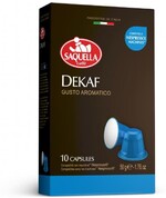 Кофе молотый в капсулах Saquella Caffe Bar Italia Dekaf, 10шт