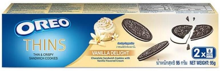 Печенье Oreo Thins Vanilla Delight Chocolate Sandwich