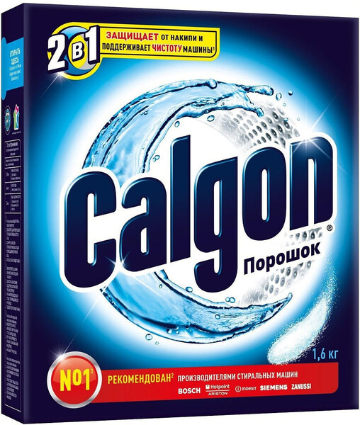 Средство Calgon 3 в 1 для смягчения воды и предотвращения образования известкового налета порошкообразное 1.5 кг
