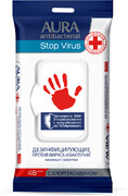 Влажные салфетки AURA Stop Virus, дезинфицирующие, 48 шт.