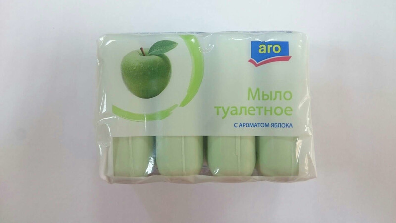 Мыло кусковое ARO яблоко, 4x75г