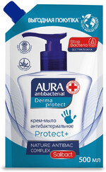 AURA Крем-мыло антибактериальное Derma Protect дой-пак 500мл