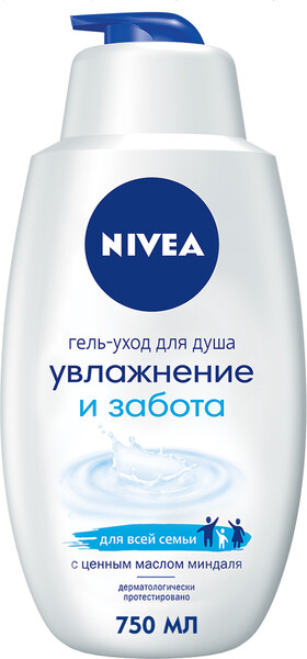 Крем-гель для душа NIVEA Увлажнение и забота, 750мл Россия, 750 мл