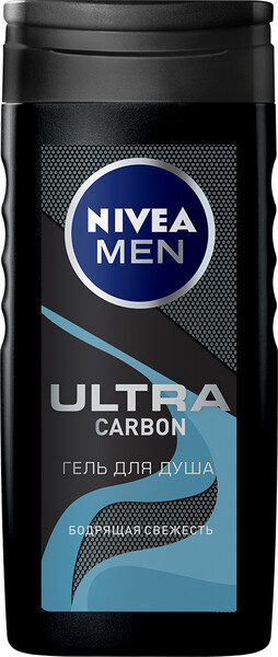 Гель для душа мужской NIVEA Ultra carbon, 250мл Германия, 250 мл