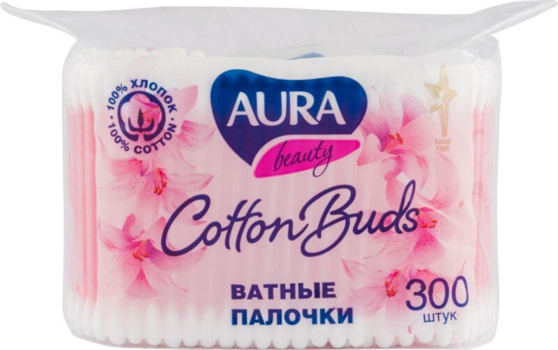 Ватные палочки Aura, 300 шт