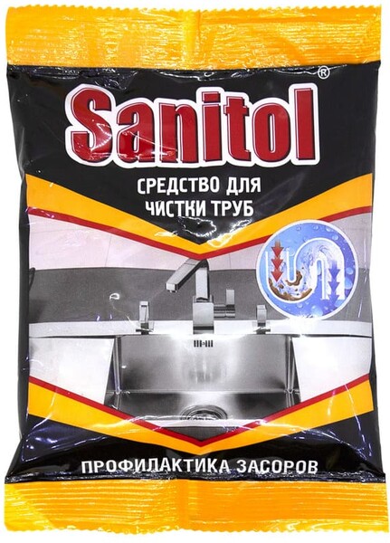 Средство для чистки труб Sanitol, 90 гр