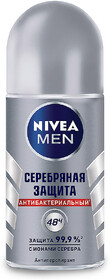 Дезодорант роликовый мужской NIVEA Silver For Men Серебряная защита, 50мл Германия, 50 мл