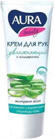 Крем для рук Aura с глицерином и экстрактом алоэ увлажняющий, 75 мл