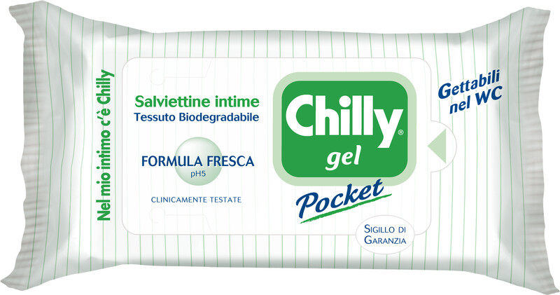 Влажные салфетки для интимной гигиены Свежая формула 12 шт Chilly Pocket Gel