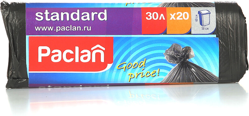 Мешки для мусора Paclan STANDART черные 30 л 20 штук