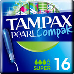 Тампоны TAMPAX Compak Pearl Super, с аппликатором, 16шт