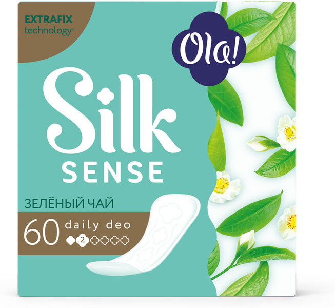 Прокладки ежедневные Ola!  Silk Sense Daily Deo Зеленый чай ароматизированные, 60 шт