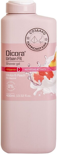 Гель для душа Dicora UrbanFit Сitrus&Peach с витамином С 400мл Испания