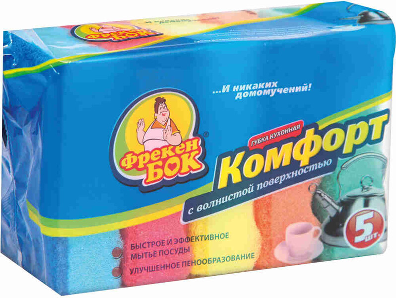 Губка для кухни ФРЕКЕН БОК Максима Арт. 15105720, 5+1шт Россия, 5 +1