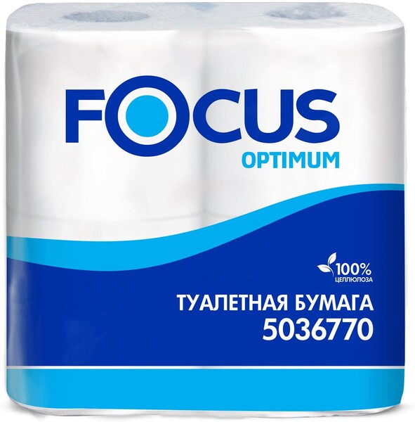 Туалетная бумага Focus Optimum 2 слоя, 4 шт.