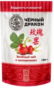 Чай Черный Дракон зеленый с шиповником