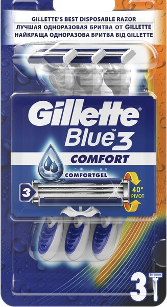Бритва одноразовая GILLETTE Blue 3 Comfort, 3шт Польша, 3 шт