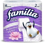Туалетная бумага Familia Plus Волшебный цветок 2 слоя, 4 рулона