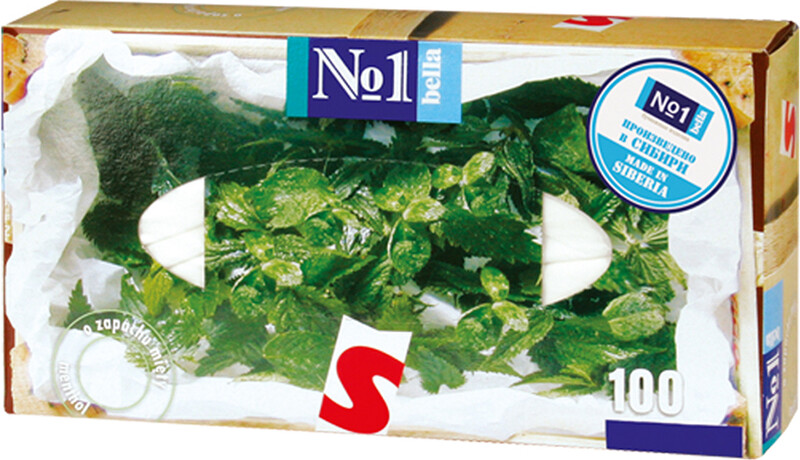 Бумажные платочки Bella №1 2-слойные Мята 100 штук