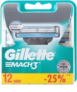 Cменные кассеты для бритья Gillette Mach 3 (12 штук в упаковке)