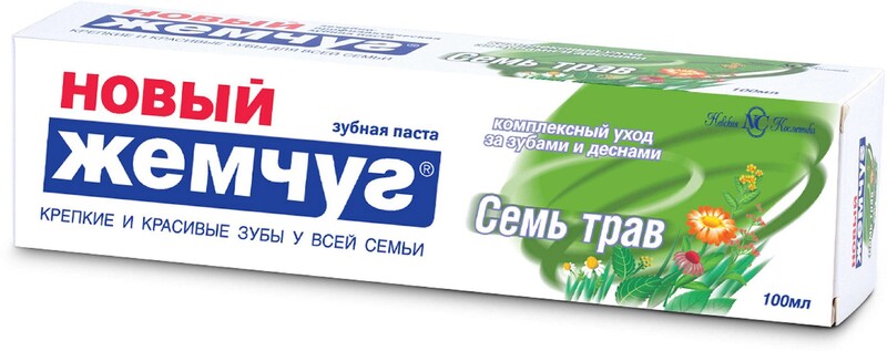 Зубная паста НОВЫЙ ЖЕМЧУГ Семь трав, 100мл Россия, 100 мл