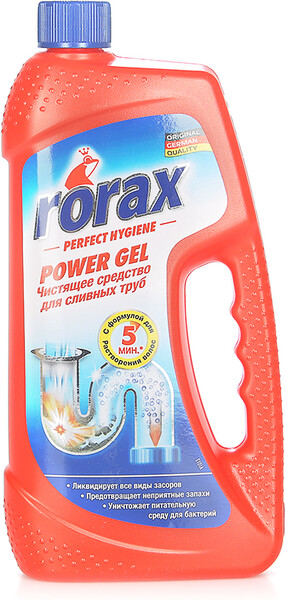 Средство для прочистки труб Rorax Power гель 1 л
