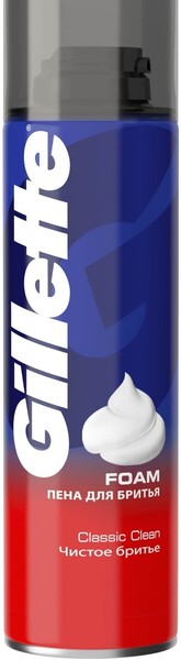 Пена для бритья GILLETTE Classic Clean Чистое бритье, 200мл Германия, 200 мл