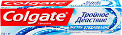 Зубная паста Тройное действие Colgate Экстра отбеливание с фторидом, 100 мл
