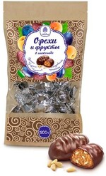 Конфеты “Фрутодень” с кедровыми орешками в шоколадной глазури 200г