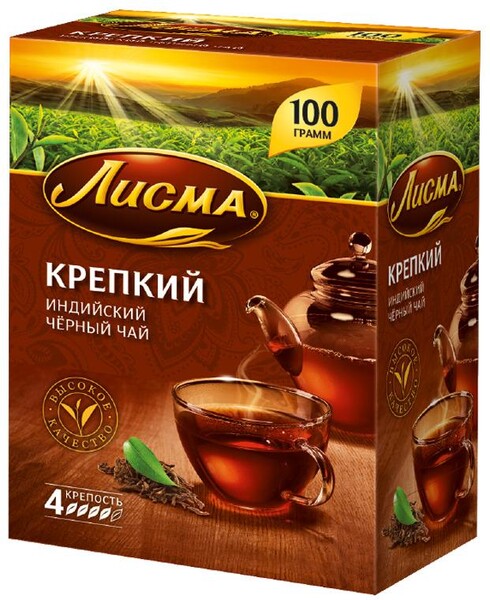 Чай листовой «Лисма крепкий индийский черный» 100 гр.