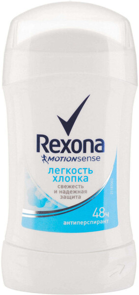 Дезодорант-стик женский REXONA Легкость хлопка, 40мл Россия, 40 мл