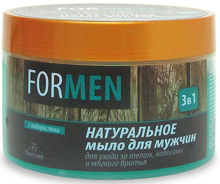Мыло натуральное Floresan For Men 3в1 для ухода за телом волосами и мягкого бритья 450г