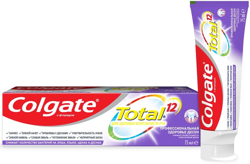 Зубная паста COLGATE Total 12 Pro Здоровье Десен, 75мл Китай, 75 мл